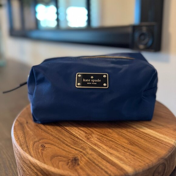 kate spade Handbags - Kate Spade New York Navy Nylon Cosmetic Pouch - Travel Makeup Bag